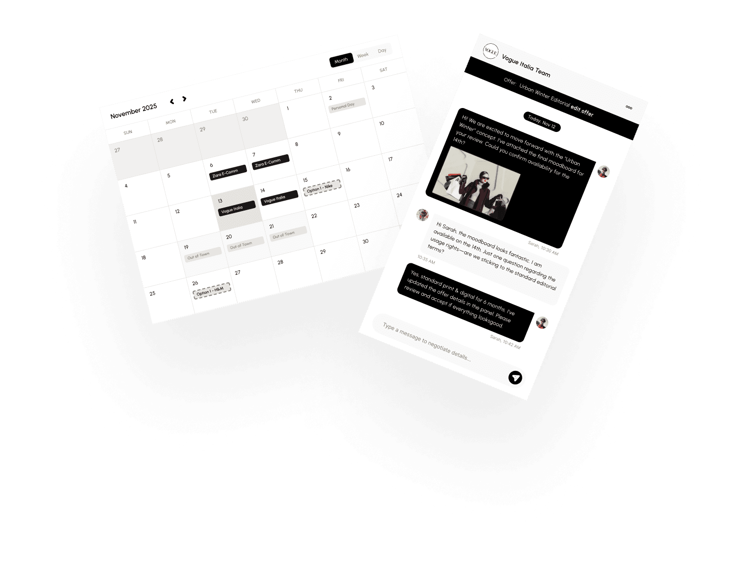 Unified messaging workspace panel overview